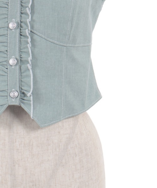 axes femme（アクシーズファム）の「フリルビスチェ（ベスト・レディース・グレー/ブラウン/ミント・FREE）」の11枚目の写真