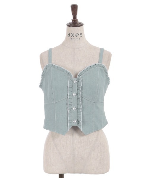 axes femme（アクシーズファム）の「フリルビスチェ（ベスト・レディース・グレー/ブラウン/ミント・FREE）」の15枚目の写真