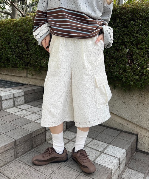 litmusホワイト キルティング レース ハーフパンツ セール】レースカーゴハーフパンツ（その他パンツ）｜WC（ダブル シー