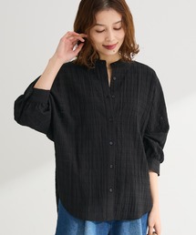 シアーチェック７分袖シャツ