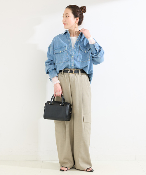 B.C STOCK（ベーセーストック）の「手洗い可 / チュールレイヤーロンTEE（Tシャツ/カットソー・レディース・ブラック/ライトグレー/ホワイト・FREE）」の21枚目の写真