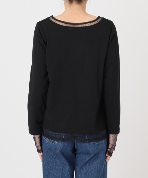 B.C STOCK（ベーセーストック）の「手洗い可 / チュールレイヤーロンTEE（Tシャツ/カットソー・レディース・ブラック/ライトグレー/ホワイト・FREE）」の13枚目の写真