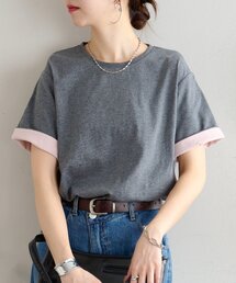 【WEB限定 】袖バイカラークルーネックTシャツ