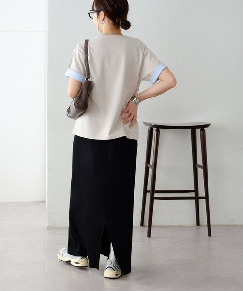DISCOAT(ディスコート)の「【WEB限定 】袖バイカラークルーネックTシャツ(Tシャツ/カットソー・レディース・ライトグレー/チャコールグレー/アイボリー・MEDIUM)」の21枚目の写真