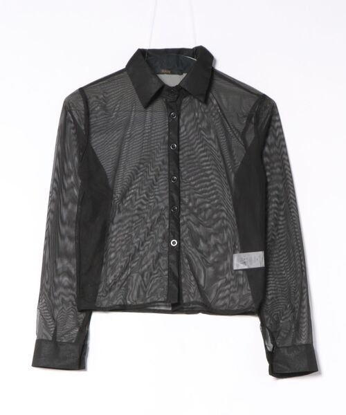 Ritzy(リッツィー)の「シアーシャツ長袖シャツ(シャツ/ブラウス・レディース・ブラック/ブラウン・M/L)」の13枚目の写真