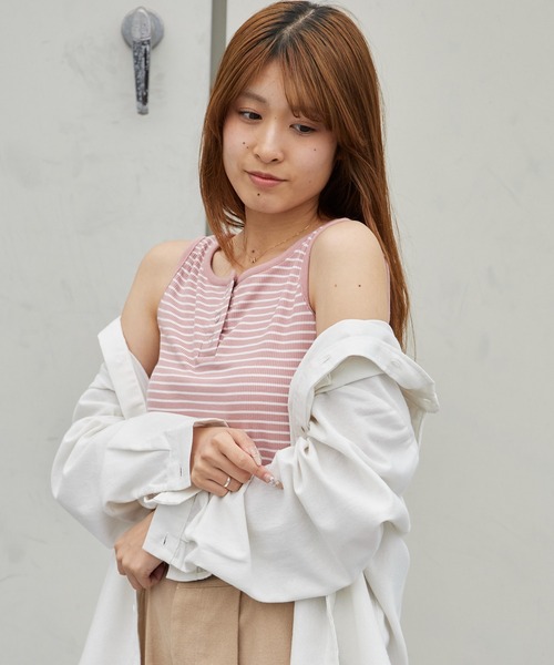 U.S. POLO ASSN.（ユーエスポロアッスン）の「U.S. POLO ASSN./ユーエスポロアッスン リブタンク 2026年 夏 夏服（タンクトップ・レディース・ホワイト系その他/ネイビー/ピンク・S/M/L）」の3枚目の写真