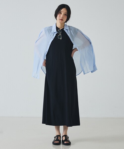 abahouse mavie(アバハウスマヴィ)の「【接触冷感!速乾!】ヘンリーネック2WAYワンピース(ワンピース・レディース・ブラック/ブルー/ブラウン・フリー)」の11枚目の写真