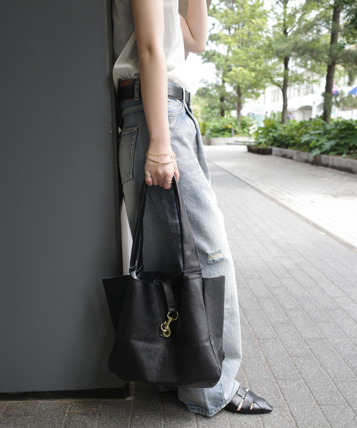 LE TALON(ルタロン)の「《WEB限定》 MILLELA FIRENZE/ミレッラ BIT LEATHER TOTE(トートバッグ・レディース・ブラウン/ブラック・FREE)」の6枚目の写真