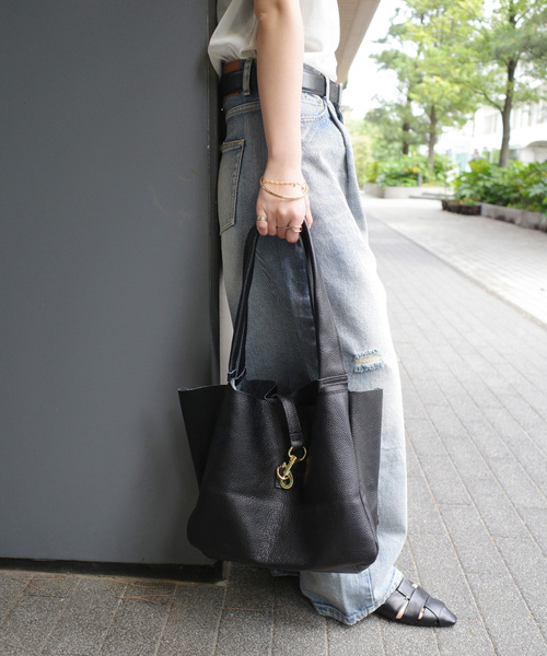 LE TALON(ルタロン)の「《WEB限定》 MILLELA FIRENZE/ミレッラ BIT LEATHER TOTE(トートバッグ・レディース・ブラウン/ブラック・FREE)」の7枚目の写真