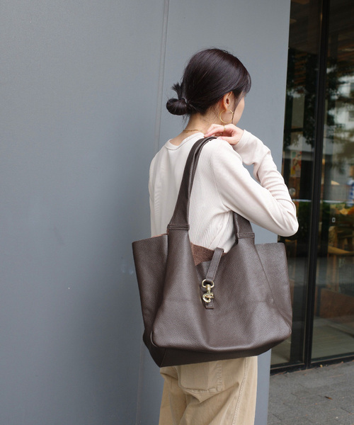 LE TALON(ルタロン)の「《WEB限定》 MILLELA FIRENZE/ミレッラ BIT LEATHER TOTE(トートバッグ・レディース・ブラウン/ブラック・FREE)」の8枚目の写真