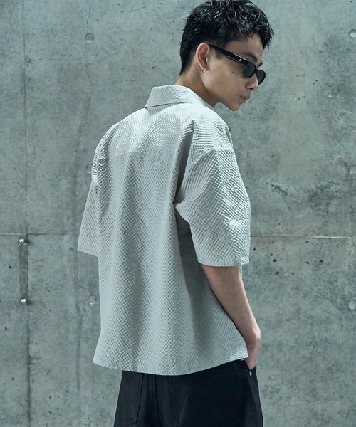 LANDNESS(ランドネス)の「【LANDNESS/ランドネス】Seersucker Layered Pocket Shirt/シアサッカーレイヤーポケットシャツ(シャツ/ブラウス・メンズ・ブラック/ライトグレー/ブラウン/ネイビー・S/M/L)」の13枚目の写真