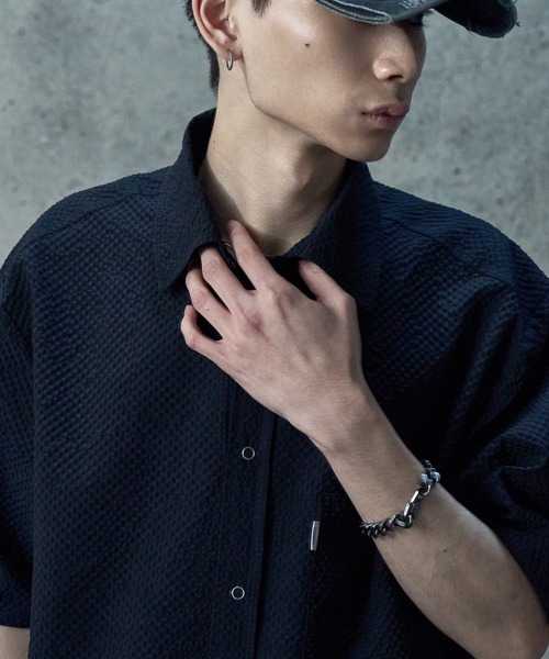 LANDNESS(ランドネス)の「【LANDNESS/ランドネス】Seersucker Layered Pocket Shirt/シアサッカーレイヤーポケットシャツ(シャツ/ブラウス・メンズ・ブラック/ライトグレー/ブラウン/ネイビー・S/M/L)」の21枚目の写真