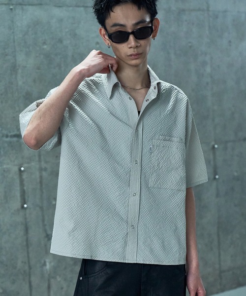 LANDNESS(ランドネス)の「【LANDNESS/ランドネス】Seersucker Layered Pocket Shirt/シアサッカーレイヤーポケットシャツ(シャツ/ブラウス・メンズ・ブラック/ライトグレー/ブラウン/ネイビー・S/M/L)」の6枚目の写真