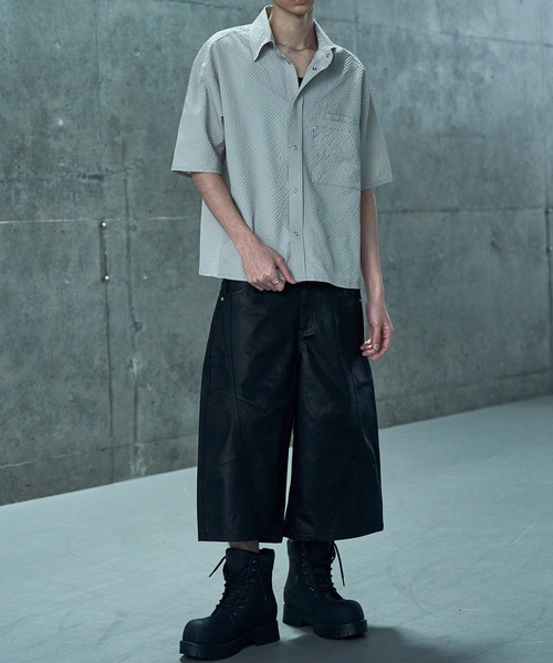 LANDNESS(ランドネス)の「【LANDNESS/ランドネス】Seersucker Layered Pocket Shirt/シアサッカーレイヤーポケットシャツ(シャツ/ブラウス・メンズ・ブラック/ライトグレー/ブラウン/ネイビー・S/M/L)」の14枚目の写真