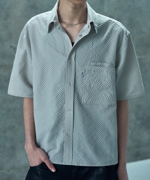 LANDNESS(ランドネス)の「【LANDNESS/ランドネス】Seersucker Layered Pocket Shirt/シアサッカーレイヤーポケットシャツ(シャツ/ブラウス・メンズ・ブラック/ライトグレー/ブラウン/ネイビー・S/M/L)」の10枚目の写真