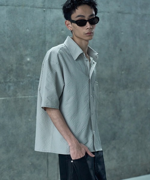 LANDNESS(ランドネス)の「【LANDNESS/ランドネス】Seersucker Layered Pocket Shirt/シアサッカーレイヤーポケットシャツ(シャツ/ブラウス・メンズ・ブラック/ライトグレー/ブラウン/ネイビー・S/M/L)」の7枚目の写真