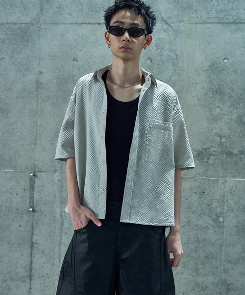 LANDNESS(ランドネス)の「【LANDNESS/ランドネス】Seersucker Layered Pocket Shirt/シアサッカーレイヤーポケットシャツ(シャツ/ブラウス・メンズ・ブラック/ライトグレー/ブラウン/ネイビー・S/M/L)」の11枚目の写真