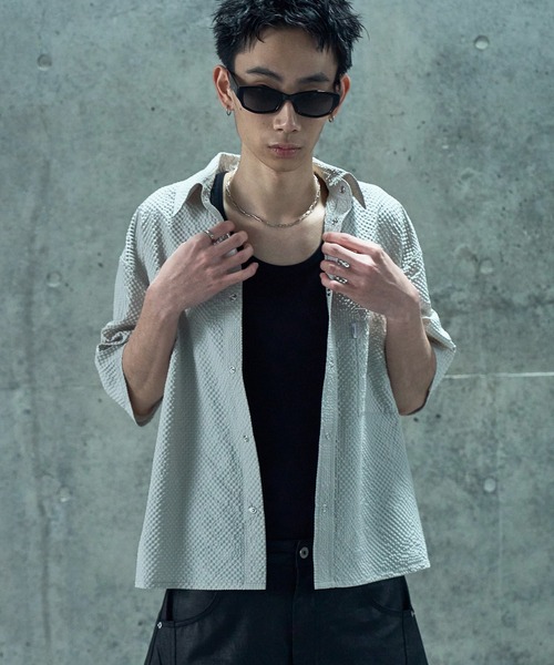 LANDNESS(ランドネス)の「【LANDNESS/ランドネス】Seersucker Layered Pocket Shirt/シアサッカーレイヤーポケットシャツ(シャツ/ブラウス・メンズ・ブラック/ライトグレー/ブラウン/ネイビー・S/M/L)」の12枚目の写真