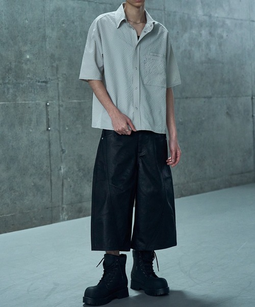 LANDNESS（ランドネス）の「【LANDNESS/ランドネス】Seersucker Layered Pocket Shirt/シアサッカーレイヤーポケットシャツ（シャツ/ブラウス・メンズ・ブラック/ライトグレー/ブラウン/ネイビー・S/M/L）」の9枚目の写真