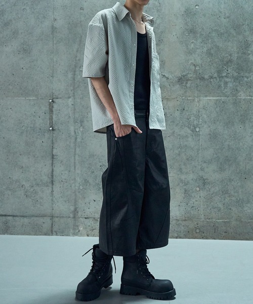 LANDNESS（ランドネス）の「【LANDNESS/ランドネス】Seersucker Layered Pocket Shirt/シアサッカーレイヤーポケットシャツ（シャツ/ブラウス・メンズ・ブラック/ライトグレー/ブラウン/ネイビー・S/M/L）」の11枚目の写真