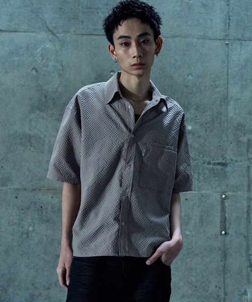 LANDNESS（ランドネス）の「【LANDNESS/ランドネス】Seersucker Layered Pocket Shirt/シアサッカーレイヤーポケットシャツ（シャツ/ブラウス・メンズ・ブラック/ライトグレー/ブラウン/ネイビー・S/M/L）」の15枚目の写真