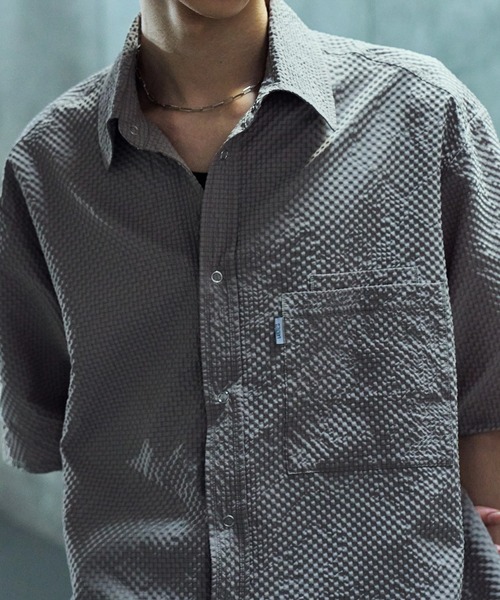 LANDNESS（ランドネス）の「【LANDNESS/ランドネス】Seersucker Layered Pocket Shirt/シアサッカーレイヤーポケットシャツ（シャツ/ブラウス・メンズ・ブラック/ライトグレー/ブラウン/ネイビー・S/M/L）」の13枚目の写真