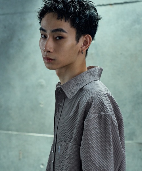 LANDNESS（ランドネス）の「【LANDNESS/ランドネス】Seersucker Layered Pocket Shirt/シアサッカーレイヤーポケットシャツ（シャツ/ブラウス・メンズ・ブラック/ライトグレー/ブラウン/ネイビー・S/M/L）」の17枚目の写真