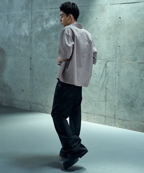 LANDNESS（ランドネス）の「【LANDNESS/ランドネス】Seersucker Layered Pocket Shirt/シアサッカーレイヤーポケットシャツ（シャツ/ブラウス・メンズ・ブラック/ライトグレー/ブラウン/ネイビー・S/M/L）」の21枚目の写真
