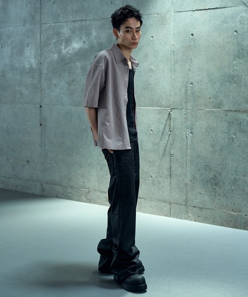 LANDNESS（ランドネス）の「【LANDNESS/ランドネス】Seersucker Layered Pocket Shirt/シアサッカーレイヤーポケットシャツ（シャツ/ブラウス・メンズ・ブラック/ライトグレー/ブラウン/ネイビー・S/M/L）」の22枚目の写真