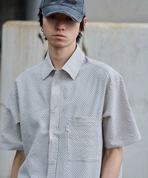 LANDNESS(ランドネス)の「【LANDNESS/ランドネス】Seersucker Layered Pocket Shirt/シアサッカーレイヤーポケットシャツ(シャツ/ブラウス・メンズ・ブラック/ライトグレー/ブラウン/ネイビー・S/M/L)」の5枚目の写真