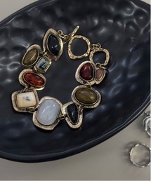 BARELY BLUE（ベアリーブルー）の「【 BARELY BLUE / ベアリーブルー 】 ビンテージライク マルチストーン ブレスレット（ブレスレット）」