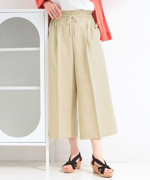 SHOO・LA・RUE(シューラルー)の「【S-LL】ロープベルトが爽やか ガウチョパンツ(その他パンツ・レディース・ベージュ/ネイビー/ダークブラウン・04/03/02/01)」の2枚目の写真
