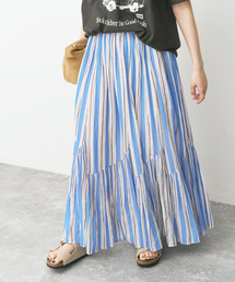NE QUITTEZ PAS!（ヌキテパ）の「《別注カラー有 / 》ne Quittez pas CottonVoile StripeSlant Panel Skirt*（スカート）」
