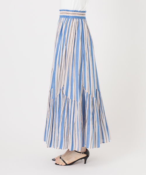 Spick & Span(スピックアンドスパン)の「《別注カラー有》ne Quittez pas CottonVoile StripeSlant Panel Skirt*(スカート・レディース・ラベンダー/ブルー・MEDIUM)」の9枚目の写真