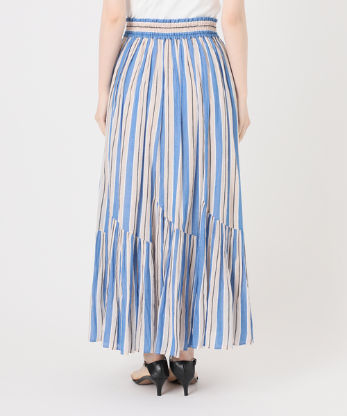 Spick & Span(スピックアンドスパン)の「《別注カラー有》ne Quittez pas CottonVoile StripeSlant Panel Skirt*(スカート・レディース・ラベンダー/ブルー・MEDIUM)」の10枚目の写真