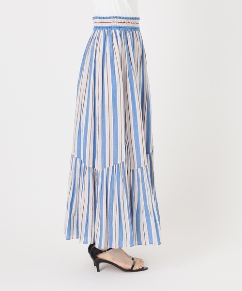 Spick & Span(スピックアンドスパン)の「《別注カラー有》ne Quittez pas CottonVoile StripeSlant Panel Skirt*(スカート・レディース・ラベンダー/ブルー・MEDIUM)」の11枚目の写真