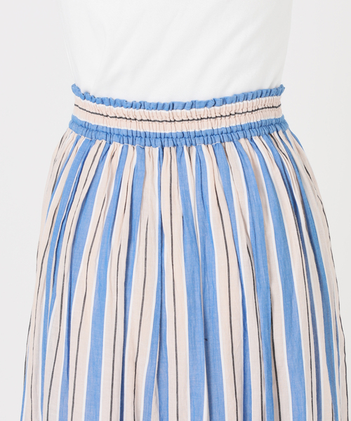 Spick & Span(スピックアンドスパン)の「《別注カラー有》ne Quittez pas CottonVoile StripeSlant Panel Skirt*(スカート・レディース・ラベンダー/ブルー・MEDIUM)」の12枚目の写真