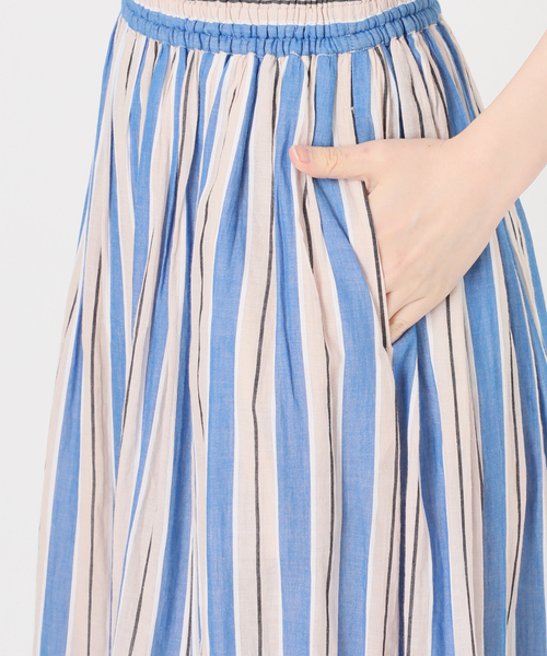 Spick & Span(スピックアンドスパン)の「《別注カラー有》ne Quittez pas CottonVoile StripeSlant Panel Skirt*(スカート・レディース・ラベンダー/ブルー・MEDIUM)」の14枚目の写真