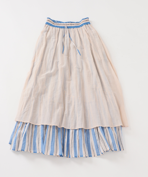 Spick & Span(スピックアンドスパン)の「《別注カラー有》ne Quittez pas CottonVoile StripeSlant Panel Skirt*(スカート・レディース・ラベンダー/ブルー・MEDIUM)」の16枚目の写真