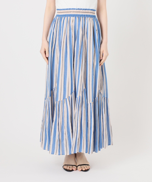 Spick & Span(スピックアンドスパン)の「《別注カラー有》ne Quittez pas CottonVoile StripeSlant Panel Skirt*(スカート・レディース・ラベンダー/ブルー・MEDIUM)」の18枚目の写真