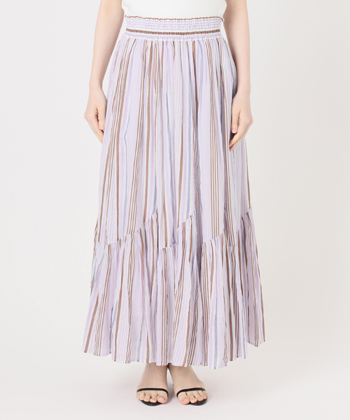 Spick & Span(スピックアンドスパン)の「《別注カラー有》ne Quittez pas CottonVoile StripeSlant Panel Skirt*(スカート・レディース・ラベンダー/ブルー・MEDIUM)」の20枚目の写真