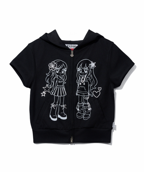YOUHEE（ユヒ）の「YOUHEE FRIENDS GRAPHIC HOOD ZIP-UP_BLACK（パーカー・レディース・その他・SMALL/MEDIUM）」の2枚目の写真