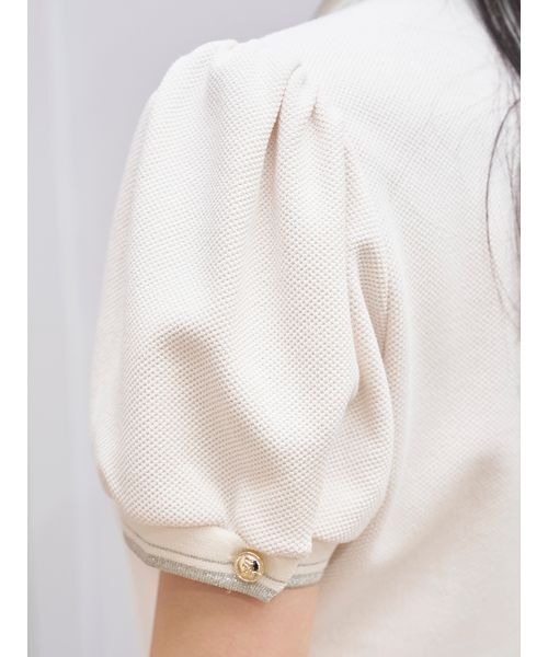 SNIDEL(スナイデル)の「メタルボタンパフスリーブポロ(ポロシャツ・レディース・その他/アイボリー/ネイビー/グレー・F)」の13枚目の写真