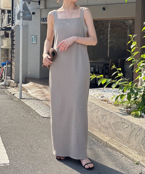 COLLAGE GALLARDAGALANTE(コラージュガリャルダガランテ)の「全骨格細見え/撥水加工/リピーター続出/リブキャミワンピース/WEB限定カラー・サイズ展開/新色追加(ワンピース・レディース・ブラウン/ベージュ/ブラック/チャコールグレー・FREE/2)」の18枚目の写真