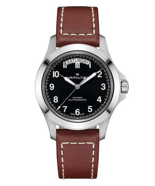 HAMILTON（ハミルトン）の「HAMILTON [ハミルトン] 腕時計 Khaki Field （カーキ フィールド） King キング 40MM ブラック×ブラウン（アナログ腕時計・メンズ・ブラック・FREE）」の2枚目の写真