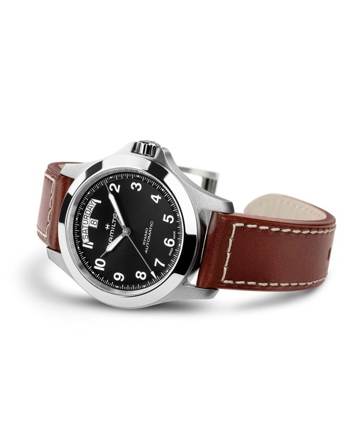 HAMILTON（ハミルトン）の「HAMILTON [ハミルトン] 腕時計 Khaki Field （カーキ フィールド） King キング 40MM ブラック×ブラウン（アナログ腕時計・メンズ・ブラック・FREE）」の3枚目の写真