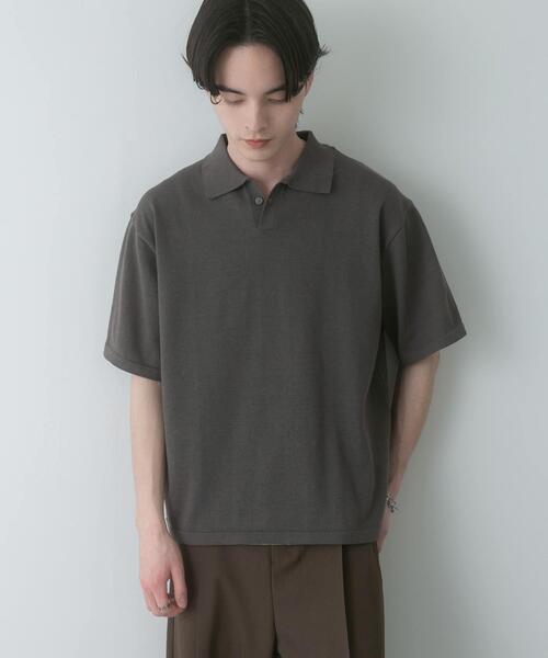 SENSE OF PLACE by URBAN RESEARCH（センスオブプレイスバイアーバンリサーチ）の「『洗濯可』ドライタッチスキッパーニットTシャツ（ニット/セーター・メンズ・ネイビー/チャコールグレー/ライトブルー・M/L）」の7枚目の写真