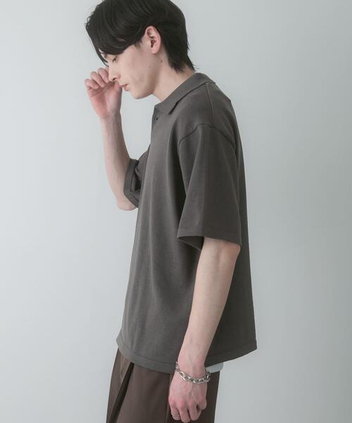 SENSE OF PLACE by URBAN RESEARCH（センスオブプレイスバイアーバンリサーチ）の「『洗濯可』ドライタッチスキッパーニットTシャツ（ニット/セーター・メンズ・ネイビー/チャコールグレー/ライトブルー・M/L）」の8枚目の写真