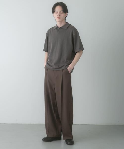 SENSE OF PLACE by URBAN RESEARCH（センスオブプレイスバイアーバンリサーチ）の「『洗濯可』ドライタッチスキッパーニットTシャツ（ニット/セーター・メンズ・ネイビー/チャコールグレー/ライトブルー・M/L）」の9枚目の写真