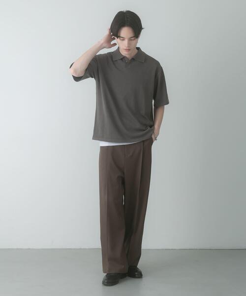 SENSE OF PLACE by URBAN RESEARCH（センスオブプレイスバイアーバンリサーチ）の「『洗濯可』ドライタッチスキッパーニットTシャツ（ニット/セーター・メンズ・ネイビー/チャコールグレー/ライトブルー・M/L）」の10枚目の写真